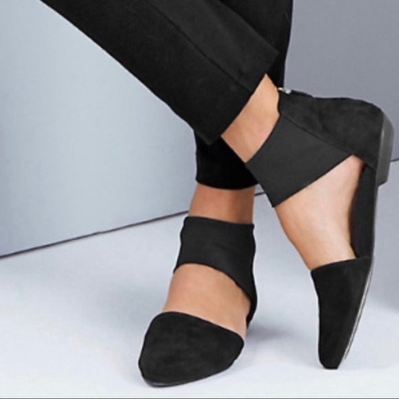 Eileen Fisher Allot Leather d'Orsay Flat Black 11